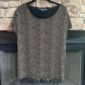NWT Briggs New York black and brown shirt sleeve top. Size XL